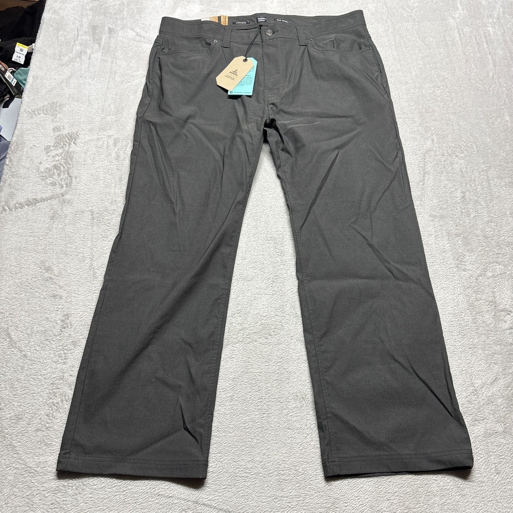 NWT Prana Stretch Brion II Pants Mens 40(42)x32 Gray Lightweight MSRP $85 - Picture 2 of 8